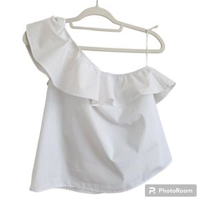 BANANA REPUBLIC Flounce One Shoulder Blouse Size S